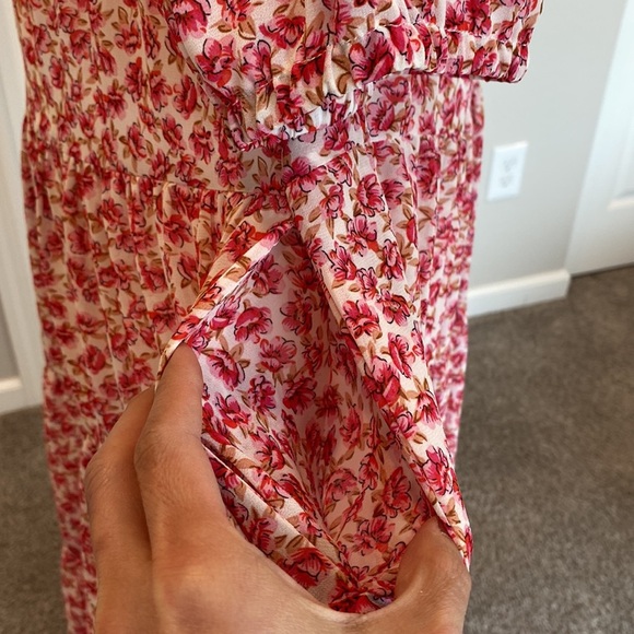 Code X Mode Red Floral Maxi Shirt Dress Red Size Small EUC Coquette - Picture 12 of 16